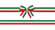 © Hafiz283 - Italian Flag Colors Ribbon Bow and Horizontal Stripes on Black Background tricolor green isolated on a transparent background