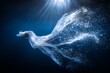 © kale.studio - Ethereal Sheet Of Plastic Floating Underwater, Illuminated By Light Beams And Surrounded By Bubbles, A Beautiful Yet Tragic Depiction Of Ocean Pollution