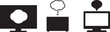 © Nazia - Collection silhouette of Monitor display screen cloud thought bubble icon vector graphic illustration set