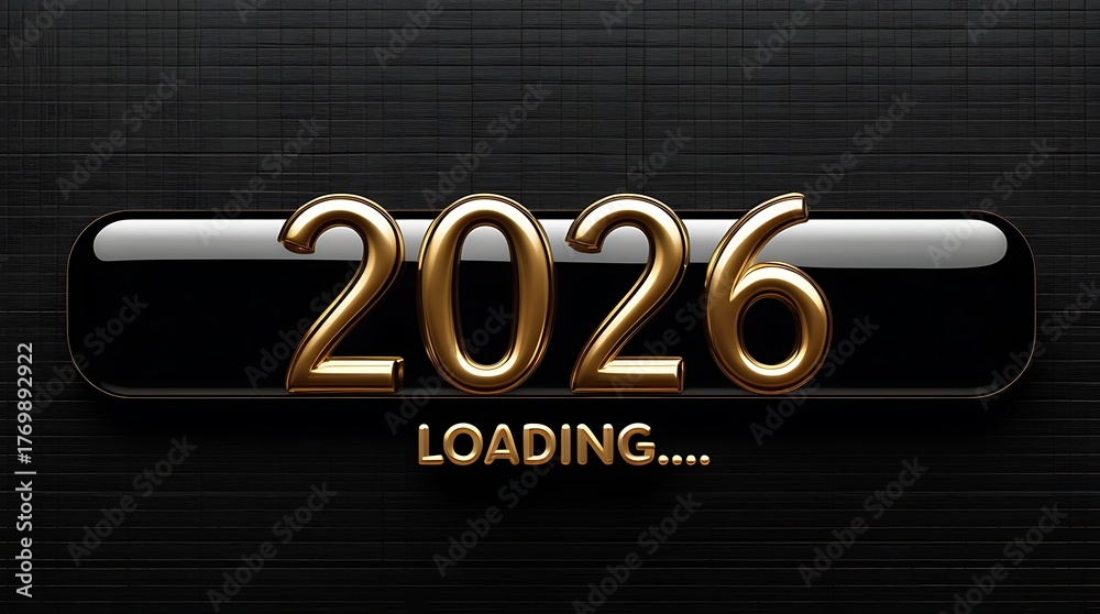 New year 2025 to 2026 loading concept. Loading bar from 2025 to 2026 ...