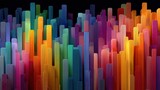 Abstract Colorful Geometric Pillars Background Vibrant Spectrum.