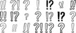 © Mahmud - Hand drawn collection of question marks and exclamation points in various artistic and textured styles