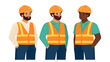 © Hafsa akter - Three construction workers wearing hard hats and safety vests team