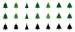 © suorun - クリスマスツリー　シンプル　アイコン　ベクター　シルエット　緑　黒