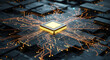 © umme - Close up of a glowing computer processor with intricate circuitry and connections