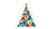 © Erica - Festive Geometric Christmas Tree Design with Triangles and Star on White Background