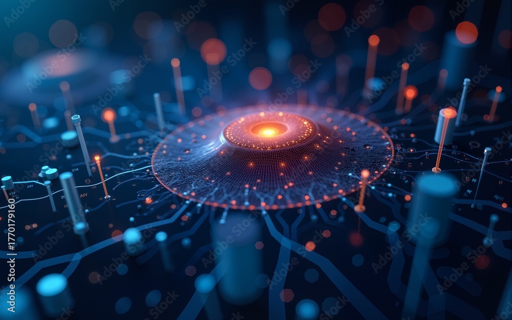 Complex AI algorithms visualized as abstract patterns, driving ...