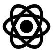© arkinasi - Atom Glyph Icon Vector, Solid Energy and Power Symbol for Electricity, Renewable, and Green Energy Concept
