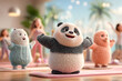 © Klemenso - Cute panda leading a fun fitness class for stuffed animals in a bright gym Generative AI