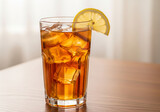 Refreshing iced tea with lemon slice perfect for summer relaxation and warm sunny days
