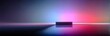 © xcc - Dark blue to purple red gradient background with black rectangle and audio icon, soft light shadow vector design for player interface and digital media