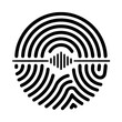 © Rifat - Abstract Vector Fingerprint Sound Wave Logo | Biometric Voice Recognition Security Icon