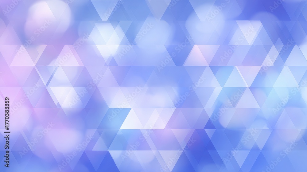 This artwork showcases a vibrant abstract background filled with various shades of blue and purple. Soft triangles create a harmonious pattern that gives a modern feel, suitable for digital use.