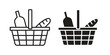 © Cristiane - Picnic basket icon illustrations collection. editable stroke outline and flat style