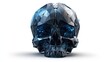 © Chumnan - Geometric Skull with Futuristic Blue: An eye-catching digital rendering of a skull, crafted from geometric facets, filled with vibrant blue light, offering a unique blend of artistry and symbolism.