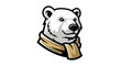 © Yoamn - Illustration of a White Bear Head with a Scarf, Mascot Style.