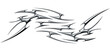 © BonkiStudio - Chrome neo tribal tattoo. Succubus womb sigils and sharp cyber sigilism elements in liquid silver Y2K style