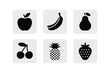 © AIcon Star - fruit vector icons apple banana pear cherries pineapple strawberry simple