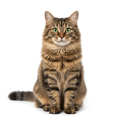 Naklejka na meble Realistic Cat on White Background, Full Body, Photorealistic, High-Resolution