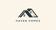 © Anak - Haven Homes Logo Featuring Two Stylized Houses with Overlapping Roofs.