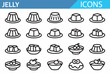 © MDSUMON - Minimalist jelly and pudding icon set – dessert and confection outline design