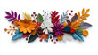 © Tee nuT - Colorful felt flowers and leaves arranged in vibrant floral design, showcasing various shapes and textures, creating cheerful and artistic display