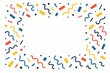 © Rafael - Colorful confetti border with abstract shapes on white background