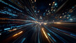 © Wasin Arsasoi - Data Highway: An abstract depiction of data streams, capturing the fast-paced essence of modern technology, with streaks of light, lines and blurred focus emphasizing speed and interconnectedness.