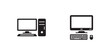 © MDIKRAM - Computer icons set, Computer different style symbol, Desktop computer icon, Vector illustration EPS 10.