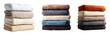 © PNG Store - stack of folded towels isolated on white background, soft bath linen cut out transparent png