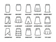 © Igor - Various skirt styles: pencil, mini, maxi, pleated, mermaid, wrap, a-line, asymmetrical, ruffled, denim, tutu