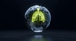 © Agus Through Lens - Glowing neon human lungs inside a transparent digital earth globe, symbolizing global health, air quality, pollution, and the environment