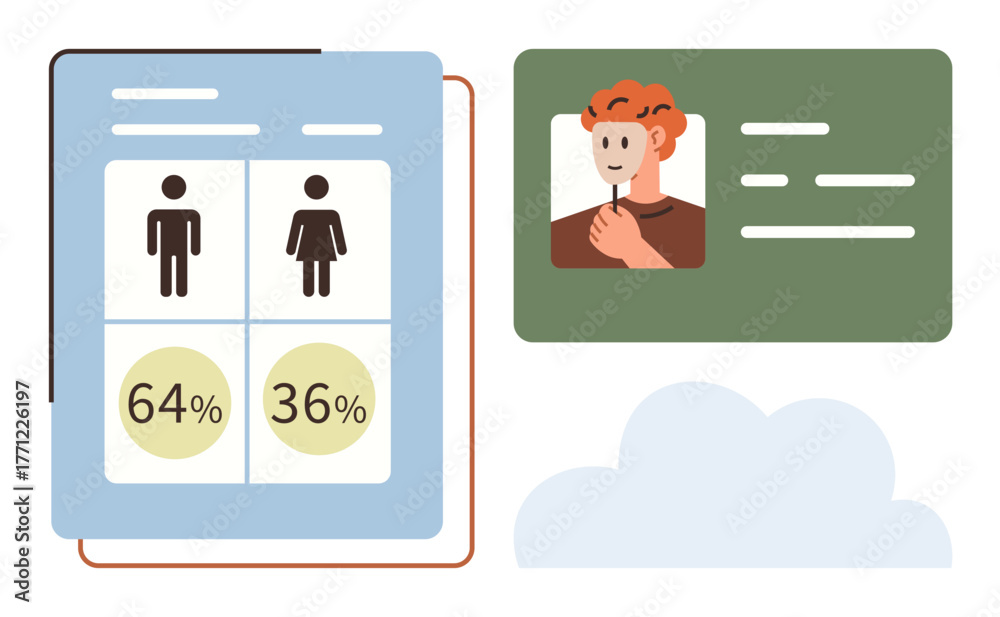 Image vectorielle Stock Gender distribution chart and personal ID with ...