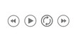 © Jawad - Vector illustration of set of media player control icons, including rewind, play, loop, and fast forward, for user interface design and multimedia applications
