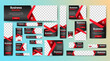 © ahmad - Business Advertising Banners template design with black and red background concept. vector
