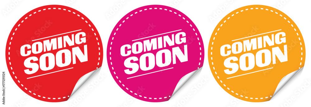 Coming Soon Round Sticker Badge – New Product Release Promotional ...