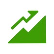 © 汰一 藤澤 - Growth chart icon with upward arrow for business and success design／ビジネスや成長イメージに使える上昇グラフアイコン