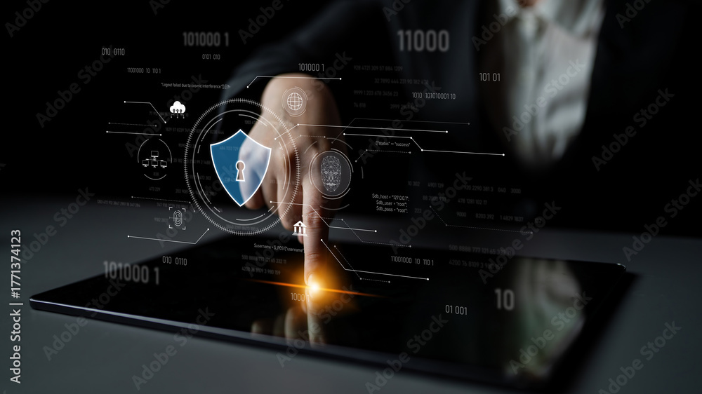 Cyber security interface with biometric and AI-powered protection ...