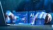 © Wanan - Businesspeople use computers and laptops to analyze AI-driven data in finance, marketing, big data, advertising, and UX/UI etc. to help solve problems faster and better.