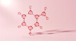 © shahpng - Abstract representation of a pink benzene molecule structure with a soft shadow on a light pink background