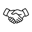 © IconicWave - Minimalist Outline Icon of Two Hands Shaking for Agreement