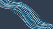 © gudangPIXEL - Abstract image of blue and white wavy lines on a dark blue background