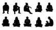 © Ojo - Diverse group of people in silhouette sitting in various poses.