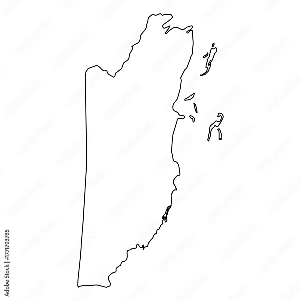 Belize Vector Map Outline | Editable Belize SVG Line Art | Minimalist ...
