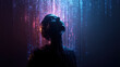 © rungnapha - Ai glow silhouette digital rain neon light abstract portrait cyber mood mindful pause tech stress calm reflection burnout detox journey with ai