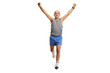 © Ljupco Smokovski - Full length portrait of a senior man running with arms up