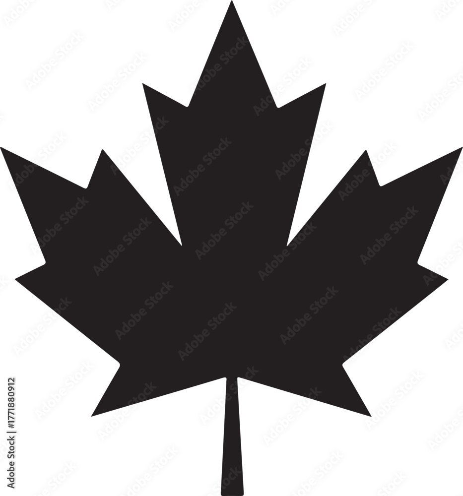 Iconic Canadian Maple Leaf Symbol in Black and White Design Stock ...
