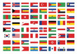 © doddydom - Vector illustration of all world flags in a grid layout, rectangular flags with country names below each one, clean flat design, scalable EPS10.