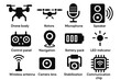 © Ludmila Zabaranilova - System vector camera pack icon panel battery chip audio drone antenna indicator