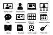 © Ludmila Zabaranilova - Badge icon teacher online learning board vector icons classroom screen avatar schedule